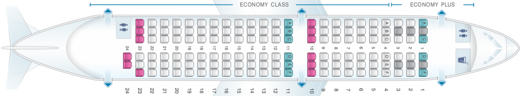 westjet airlines boeing 737-700 seating configuration map